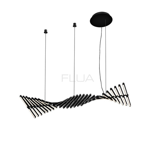 FLUA WAVE  HS 30 DN LUSTRE  83W-3000K.1453*25*472mm-Dim Driver 01-10V-100-240v- Black 305819DX