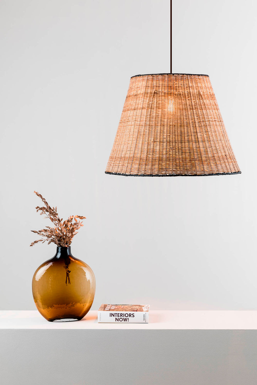 FARO SUMBA Black/rattan pendant lamp Ref. 65134-72