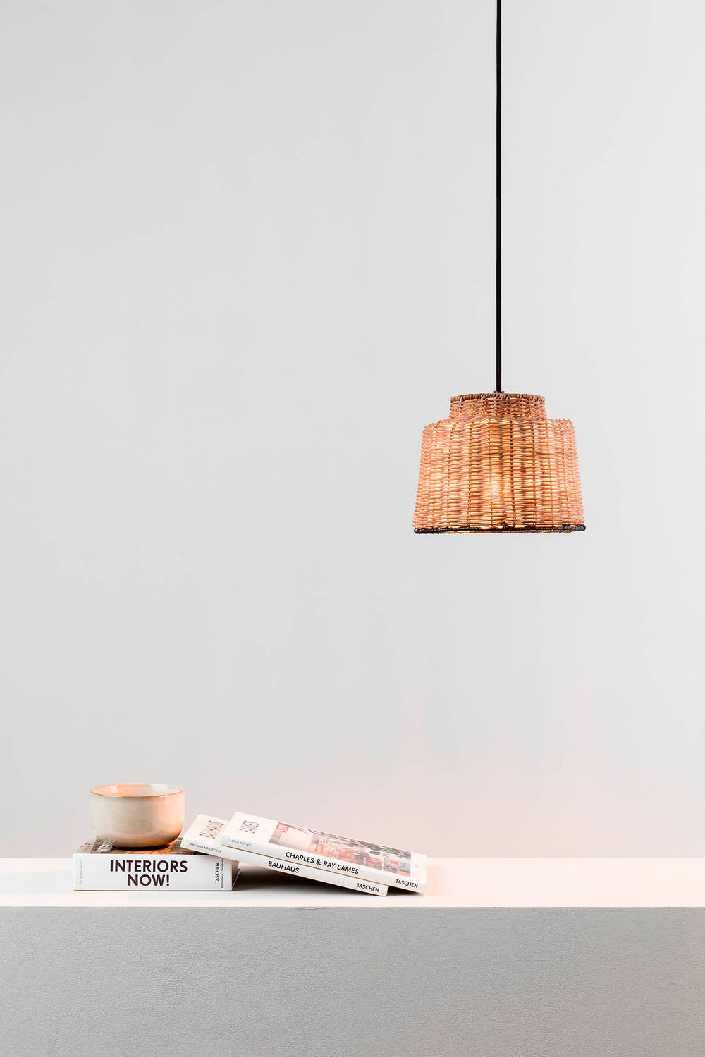 FARO SAIPAN Black/rattan pendant lamp Ref. 65134-76