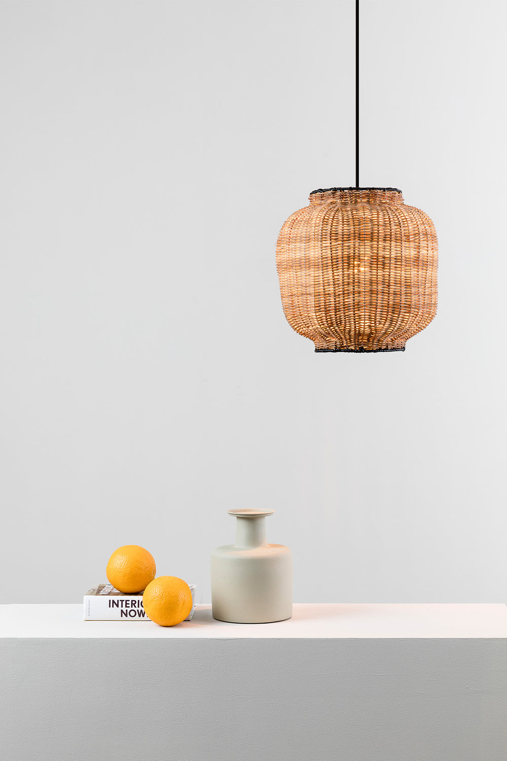 FARO TUPAI Black/rattan pendant lamp Ref. 65134-77