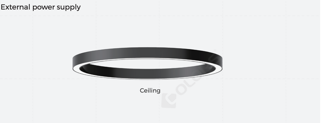 COLORS® A-CS3535D SUSPENSION DALI-DIMMING FORME "C" 800MM*35MM 54W CCT3000K-PENDANT/SURFACE AC24V +6CLIPS