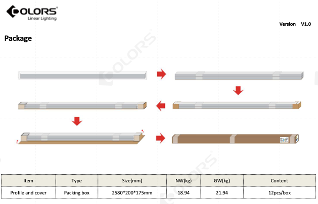 COLORS® PROFILE 2.5ML .ALU 39X24MM TRIMLESS ENCASTRE INCLUDE  DIFFUSER PC + 2PCS END CAPS