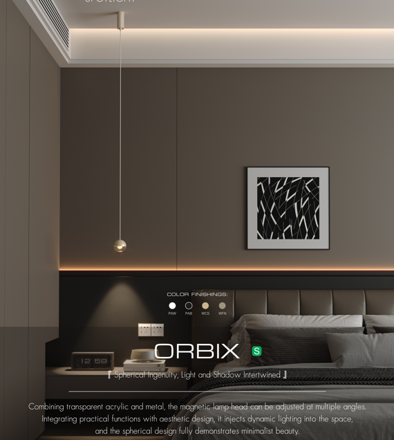 FLUA ORBIX PMSP SUSPENSION 6W/3000K/209lm Ø80X80mmAC220-240V COFFE/SILVER 350616