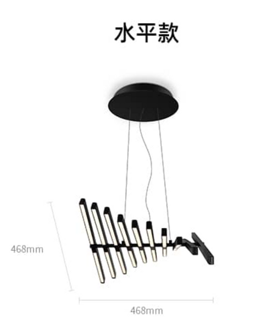FLUA WAVE  HS 30 DN LUSTRE  83W-3000K.1453*25*472mm-Dim Driver 01-10V-100-240v- Black 305819DX