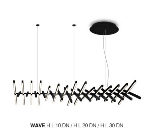 FLUA WAVE  HS 30 DN LUSTRE  83W-3000K.1453*25*472mm-Dim Driver 01-10V-100-240v- Black 305819DX