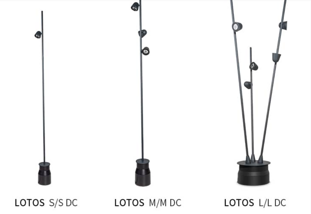 FLUA LOTOS  DC IP65-9.5W-3000K DC 24V-Ø100*1332mm.-3 PGY -Beam 17°-Black