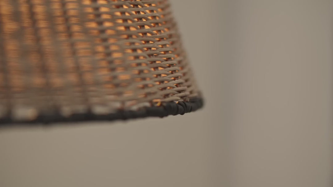 FARO SUMBA Black/rattan pendant lamp Ref. 65134-72
