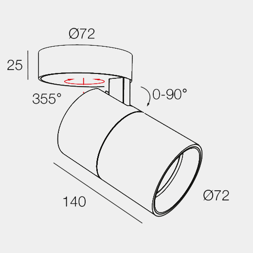 NEKO PURE S-C Ceiling Mounted Spotlight