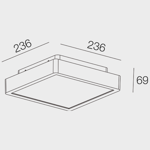 NEKO RIVA Square  RIVA LED Ceiling Light square RIVS-830A114F-DN